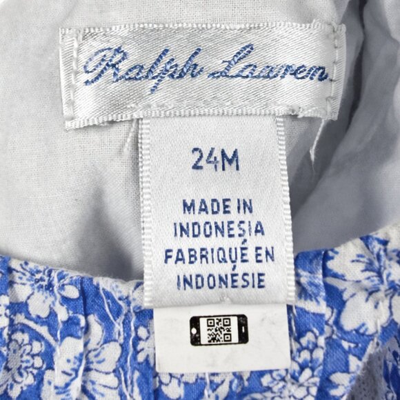 Ralph Lauren Blue Floral Dress, EUC, Size 24M - Picture 5 of 5